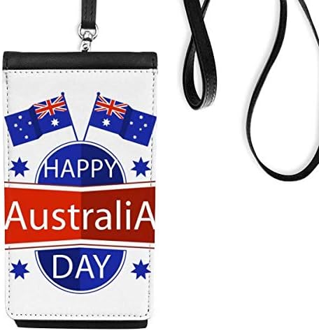 ออสเตรเลียสุขสันต์วันออสเตรเลียธงโทรศัพท์กระเป๋าเงินกระเป๋าเงินแขวนกระเป๋ามือถือกระเป๋าสีดำกระเป๋า