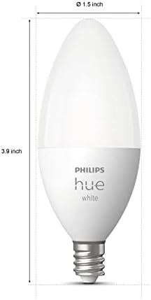 เทียนอัจฉริยะของ Philips Hue Hue White ทำงานร่วมกับ Alexa & Google Assistant - ได้รับการรับรองสำหรับอุปกรณ์มนุษย์ 2 หลอดและสีขาว A19 Lumen Smart Bulb, 1