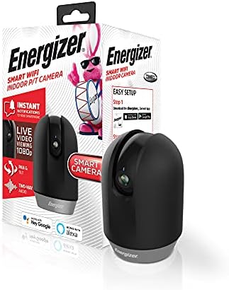 Energizer Connect Smart 1080p HD PAN & TILT กล้องรักษาความปลอดภัยในร่มในร่มพร้อมการแจ้งเตือนการเคลื่อนไหว, เสียง