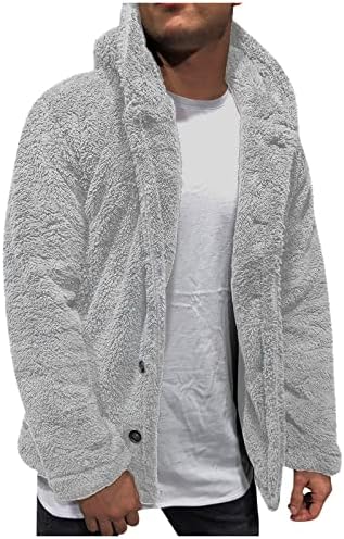 Luvlc Sherpa Jacket Men With Hood, Flannel Flewight Slim Fit Button Down Fall Coats, Hoodies ทันสมัย