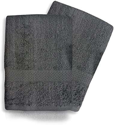 A2Z Premier Solution Hand Hand Towels, ชุดแอนทราไซต์ 2, Black & Fuchsia-Terry Cotton, 40 ในการใช้งานในทุกวัน,