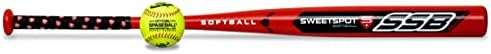 เบสบอลซอฟท์บอลค้างคาวอาวุโส 34 นิ้วสปาบอลฝึกคำสั่งผสม,สีดำ/แดง