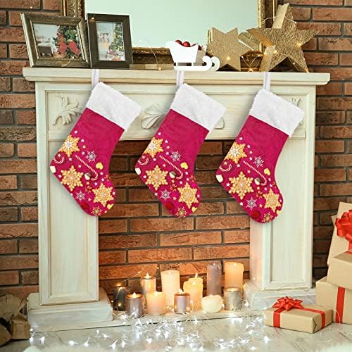 Alaza Christmas Stockings Christmas Gingerbread คลาสสิกส่วนบุคคลของการตกแต่งถุงน่องขนาดใหญ่สำหรับครอบครัวเทศกาลวันหยุดงานปาร์ตี้ปาร์ตี้